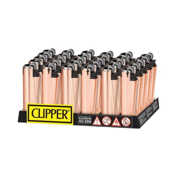 30 Clipper FCP22RH Classic Micro Rose Gold Shiny Lighters-0